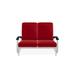 Red Barrel Studio® Hinch Glider Bench w/ Cushions in Red/Gray/White | 38 H x 49.5 W x 33 D in | Outdoor Furniture | Wayfair