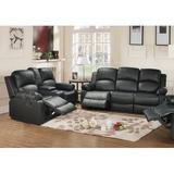 Lark Manor™ Clarine 2 Piece Faux Leather Reclining Living Room Set Faux Leather in Black | 41 H x 81 W x 36 D in | Wayfair Living Room Sets