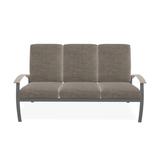 Red Barrel Studio® Hinch 3-Seat Patio Sofa w/ Cushions Metal/Rust - Resistant Metal/Sunbrella® Fabric Included in Gray/Brown | Wayfair