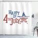 The Holiday Aisle® 4th of July Patchwork Style American Stars & Stripes Cute Baby Pride Pattern Single Shower Curtain in White | Wayfair