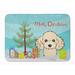 The Holiday Aisle® Christmas Tree Poodle Rectangle Microfiber Non-Slip Bath Rug Memory Foam in Blue/Brown | Wayfair THLA4980 40013011