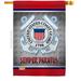 Breeze Decor Semper Paratus US Coast Guard Americana Military Impressions Polyester 28 x 28 in. House Flag in Red/Gray | 28 H x 28 W in | Wayfair