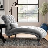 Three Posts™ Huskins Tufted Armless Chaise Lounge Wood/Velvet in Gray | 36.25 H x 28 W x 68 D in | Wayfair TRPT4235 42855218