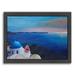 East Urban Home Santorini Greek Island View Framed Painting Paper in Blue | 20.5 H x 26.5 W x 1.5 D in | Wayfair UNFP8980 33529800