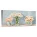 East Urban Home 'Fleurs Et Vases Aquamarine' Oil Painting Print in Blue/Green/Pink | 12 H x 24 W x 1.5 D in | Wayfair URBR6811 41496136