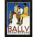 Global Gallery 'Bally Sportschuhe' by Emil Cardinaux Framed Vintage Advertisement Canvas in Blue/Red/Yellow | 18 H x 13.3 W x 1.5 D in | Wayfair