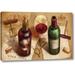 Fleur De Lis Living 'Wine Pairing' Graphic Art Print on Wrapped Canvas in Green/Red | 11 H x 16 W x 1.5 D in | Wayfair