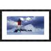 Global Gallery 'Phare des Pierres-noires lors d'une Tempete' by Jean Guichard Framed Graphic Art Metal in Gray | 20 H x 32 W x 1.5 D in | Wayfair