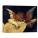 Global Gallery 'Angel w/ Lute' by Rosso Fiorentino Painting Print on Wrapped Canvas in Black/Brown | 13.17 H x 16 W x 1.5 D in | Wayfair