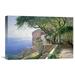 Global Gallery 'Amalfi' by Carl Frederic Aagaard Painting Print on Wrapped Canvas in Brown/Green | 14.54 H x 22 W x 1.5 D in | Wayfair