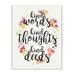 Stupell Industries Kind Words Kind Thoughts Kind Deeds Floral by Erica Billups - Textual Art Print on Canvas 15.0 H x 10.0 W x 0.5 D in Canvas | Wayfair