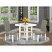 Winston Porter Nante 3 - Piece Drop Leaf Rubberwood Solid Wood Dining Set Wood/Upholstered in White | Wayfair 96C1EC3293E44BCBADE8C5E2FB4220B4