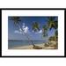 Global Gallery 'Coconut Palm Trees & Beach, Dominican Republic' Framed Photographic Print Paper in Blue/Green | 18 H x 24 W x 1.5 D in | Wayfair