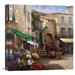 Global Gallery 'Flower Market Courtyard' by Han Chang Painting on Wrapped Canvas in Brown | 18 H x 18 W x 1.5 D in | Wayfair GCS-135538-1818-142