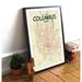 Wrought Studio™ Columbus City Map - Graphic Art Print Paper | 17 H x 11 W x 0.05 D in | Wayfair VRKG7472 43629856