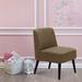 Slipper Chair - George Oliver Balro 24.6" Wide Polyester Slipper Chair Polyester in Brown | 32.3 H x 24.6 W x 24.5 D in | Wayfair VRKG5039 40427946