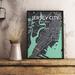 Wrought Studio™ 'Jersey City City Map' Graphic Art Print Poster in Black Paper in Black/Green | 17 H x 11 W x 0.05 D in | Wayfair VRKG7449 43629626