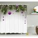 The Holiday Aisle® Aleesha Christmas Tree Decorations Shower Curtain + Hooks Polyester in White | 75 H x 69 W in | Wayfair THLA1989 39393887