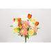 August Grove® 18 Stems Artificial Tulip, Dahlia & Ranunculus Greenery Mixed Bush Polyester in Orange/Pink | 20 H x 12 W x 9 D in | Wayfair