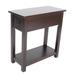 Charlton Home® Kingsland 42" Wide en Traditional Design Rectangular Chairside End Table w/ 1 Drawer in Brown/Red | 24 H x 11 W x 23 D in | Wayfair