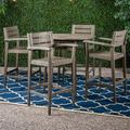 Wade Logan Finnmark Oval 5 - Person 39.75" Long Bar Height Outdoor Dining Set Wood in Brown | Wayfair 91EE5EE04709468298AD76BE68B4986C