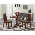 Alcott Hill® Heins Drop Leaf Solid Wood Rubberwood Dining Set Wood/Upholstered in Brown | Wayfair 08C3284961E44FAB8D4AC04E960F7C02