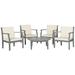 Latitude Run® Kamyri 5 Piece Multiple Chairs Seating Group w/ Cushions Wood/Natural Hardwoods in Brown/White | Outdoor Furniture | Wayfair