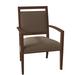Fairfield Chair Preston King Louis Back Arm Chair Wood/Upholstered/Fabric in Brown | 35 H x 24.5 W x 22.5 D in | Wayfair 8700-11_ 9508 17_ Walnut