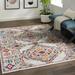 White 60 x 0.5 in Area Rug - Entourage Khalida Distressed Vintage Floral Lattice Area Rug by Modway Polypropylene | 60 W x 0.5 D in | Wayfair