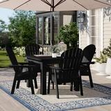 Dovecove Everton Square 4 - Person 42" Long Outdoor Dining Set Wood/Plastic in Black | Wayfair A84E08A937894516AD393BD9216B3536