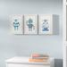 Andover Mills™ Baby & Kids Noemi Happy Robot Triptych 3- Piece Set Framed Art Paper in Blue/Orange | 12 H x 8 W x 1.5 D in | Wayfair