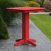 Red Barrel Studio® Nettie Square 5 Piece Bar Height Outdoor Dining Set Plastic in Red/Yellow | 42 H x 33 W x 33 D in | Wayfair