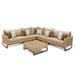 Birch Lane™ McDougal 5 Piece Rattan Sectional Seating Group w/ Sunbrella Cushions Synthetic Wicker/All - Weather Wicker/Wicker/Rattan | Outdoor Furniture | Wayfair