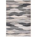 White 36 x 0.08 in Area Rug - George Oliver Altom Geometric Gray/Dark Gray/Ivory Indoor/Outdoor Area Rug | 36 W x 0.08 D in | Wayfair