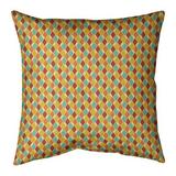 Latitude Run® Avicia Retro Diamonds Square Pillow Cover & Insert Polyester in Orange/Yellow/Brown | 20 H x 1.5 D in | Wayfair