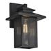 Williston Forge Indira Outdoor Armed Sconce Aluminum/Glass/Metal in Black | 12.75 H x 8 W x 9 D in | Wayfair 11CD1846AA7A4A8787BE6CB08631468A
