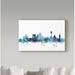 Wrought Studio™ 'San Antonio Texas Teal Skyline' Graphic Art Print on Wrapped Canvas in Blue | 12 H x 19 W x 2 D in | Wayfair