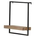 Wade Logan® Barzan Iron & Wood Wall Shelf - Black & Brown Wood/Metal in Black/Brown | 17.7 H x 15.7 W x 5.9 D in | Wayfair