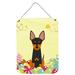 The Holiday Aisle® Easter Eggs Pug Hanging Prints Wall Décor Metal in Gray/Yellow | 12 H x 16 W x 0.03 D in | Wayfair