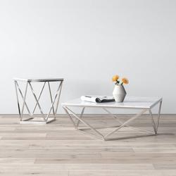 Everly Quinn 2 Piece Coffee Table Set Marble/Granite in Gray | 14.5 H x 36 W in | Wayfair B92E08C997564BD0A15105805A715C5B