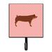 Winston Porter Sille Duroc Pig Wall Key Organizer w/ Key Hooks Metal in Pink | 5.75 H x 4.25 W x 1.25 D in | Wayfair