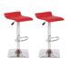 Orren Ellis Jeanie Swivel Adjustable Height Bar Stool Wood/Upholste/Leather in Red | 16 W x 16 D in | Wayfair 115EEB0947444BE38FD6CC3DCD32EFFC