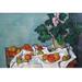 Vault W Artwork Still Life w/ Apples & A Pot of Primroses by Paul Cezanne - Print Canvas in White | 24 H x 36 W x 1.5 D in | Wayfair