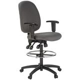 Ebern Designs Kayleen Mid-Back Ergonomic Drafting Chair Upholstered in Gray | 36 H x 25 W x 25 D in | Wayfair C9921A10C01C42159FDF62865812F181