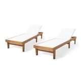 Birch Lane™ Scheiner 24" Outdoor Acacia Chaise Lounge Wood/Solid Wood in Brown | 31.5 H x 24 W x 78.25 D in | Wayfair