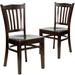 Lark Manor™ Prompton Vertical Slat Back Wooden Restaurant Chair Plastic/Acrylic in Brown | 34.5 H x 16.75 W x 16.75 D in | Wayfair