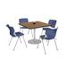 KFI Studios Kool 42" L Square Manufactured Wood Breakroom Table & Chair Set Metal in Brown/Gray/White | 29" H x 42" L x 42" W | Wayfair