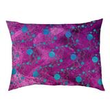 Tucker Murphy Pet™ Byrge Planets Stars Outdoor Dog Pillow Polyester/Fleece in Pink/Blue | 14 H x 42.5 W in | Wayfair