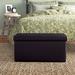 Ebern Designs 14.96" Wide Faux leather Rectangle Storage Ottoman Faux Leather in Black | 14.96 H x 14.96 W x 29.92 D in | Wayfair