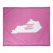 East Urban Home Sweet Louisville Fleece Throw Microfiber/Fleece/Microfiber/Fleece in Pink/Indigo | 52.5 W in | Wayfair